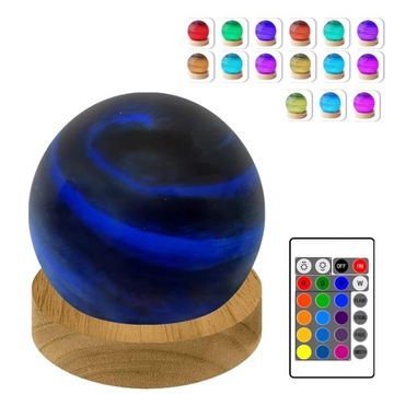 GLASS ART PLANET LAMPKA BIURKOWA LED Z ABAŻUREM 16 KOLORÓW 3W
