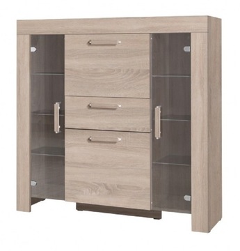 Witryna komoda barek kredens 130 cm CZESIO Sonoma