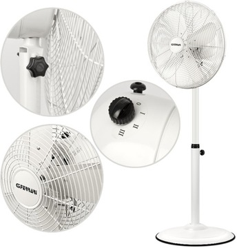 WENTYLATOR PODŁOGOWY STOJĄCY WIATRAK OSCYLACJA TIMER metalowy