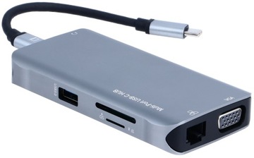 HUB USB C -> HDMI VGA 3xUSB 3.0 SD PD АДАПТЕР СТАНЦИЯ M1 10in1 Thunderbolt 3