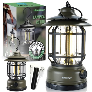 LAMPA KEMPINGOWA RETRO POD NAMIOT ZE ŚCIEMNIACZEM