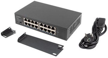 КОММУТАТОР для стойки 16x ПОРТОВ 1 ГБ GIGABIT RACK 10' 19 RSGE-16 LANBERG