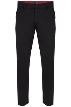 SPODNIE MĘSKIE CASUAL CHINOS CZARNE ELEGANCKIE WIZYTOWE PERFOROWANE: 39/34