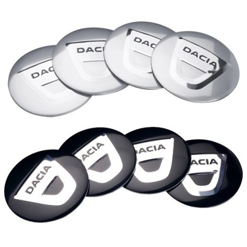DACIA LOGO NAKLEJKI EMBLEMAT 56mm ALUMINIOWY 4szt