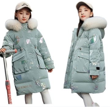 Parka kurtka z kapturem Dziewczynki Ciepłe Zimowe 120-170cm