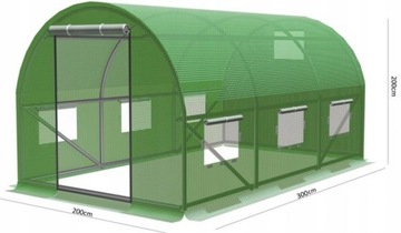 Туннель из фольги 6 м² 300 х 200 см зеленая теплица 2х3 окна теплица