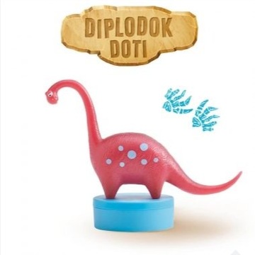 DINOZAURY Z LIDL figurka LIDLOZAURY ! DOTI DIPLODOK pieczątka