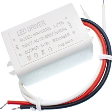 DRIVER LED 5W 300mA 3 - 18V zasilacz 1 - 5W