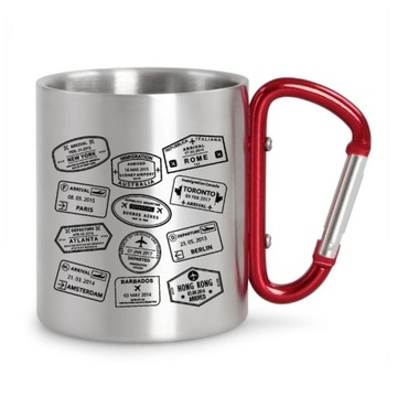 КРУЖКА С КАРАБИНОМ, ТУРИСТ, МЕТАЛЛ ПРИНТ, МАЛЬЧИК