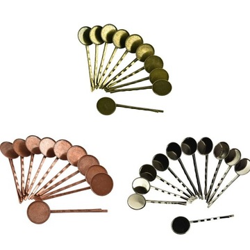 10 sztuk Vintage szpilki spinki do włosów klipsy slajdy faliste zaciski czarne