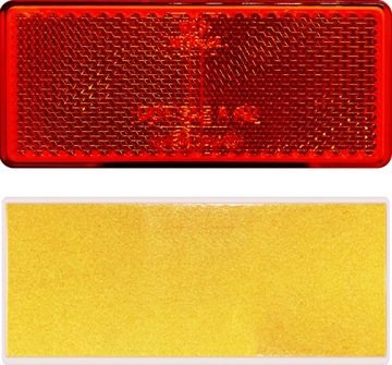 ODBLASK PROSTOKĄTNY NA TAŚMĘ SAMOPRZYLEPNĄ CZERWONY TRWAŁY WAŚ