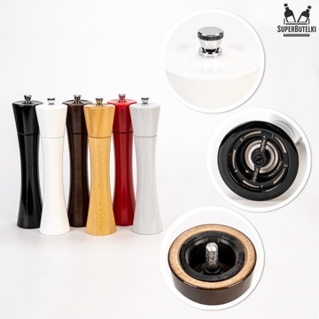 2 шт. ДЕРЕВЯННАЯ РУЧНАЯ МЕЛЬНИЦА 24СМ ДЛЯ СОЛИ ПЕРЦА.