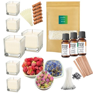 DUŻY ZESTAW do Robienia ŚWIEC DIY w DOMU 6x100 ml
