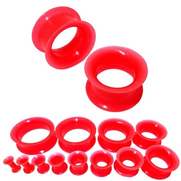 Tunel Silikon Plug Siodłowy Cienki Czerwony 22mm