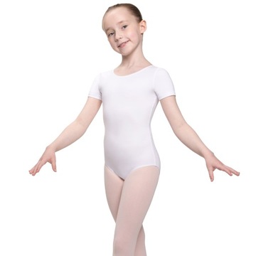 BODY NA BALET Z KRÓTKIM RĘKAWEM BAWEŁNA 110/116