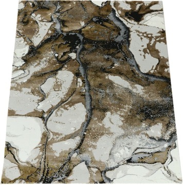 NOWOCZESNY DYWAN SOFT 140x190 BRĄZ - SZARY MARMUR