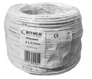 PRZEWÓD KABEL YTDY 4x0,5 ALARMOWY MIEDŹ BITPROTECT ALARM DOMOFON 50 METRÓW