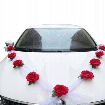 Dekoracja ślubna samochodu ozdoby na auto do ślubu