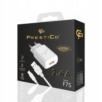 PrestiCo kabel plus ładowarka USB iPhone Lightning Apple 2.4A