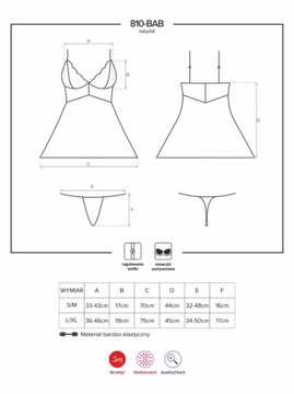 Czarna sex koszulka stringi komplet obsessive l/xl Obsessive