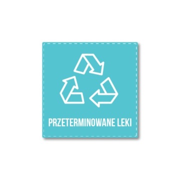 Naklejka recykling PRZETERMINOWANE LEKI 5cm