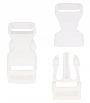 KLAMRA plastikowa zapięcie zatrzask 20mm BIAŁA 2x