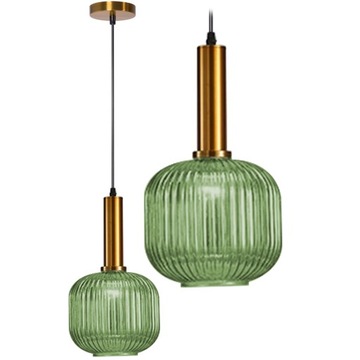 LAMPA SUFITOWA WISZĄCA SZKLANA KOLORY ZIELONA