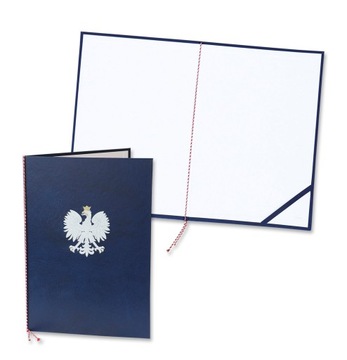 Okładka na dyplom A4, z kolorowym orłem - granat
