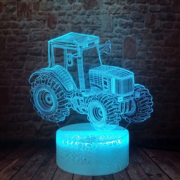 3D светодиодный ночник ТРАКТОР Трактор + USB + ПУЛЬТ