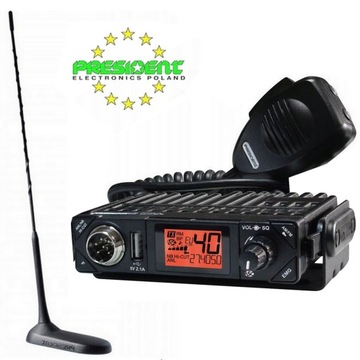 ZESTAW CB RADIO PRESIDENT BILL + ANTENA MAGNETYCZNA PRESIDENT NEW VIRGINIA