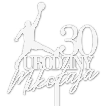 TOPPER KOSZYKÓWKA KOSZYKARZ BASKETBALL TORT BIAŁY