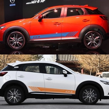 2 шт. боковые наклейки на дверь автомобиля, виниловая пленка для Mazda CX-3 Racing Sports Styling