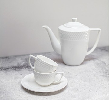 Чашка для эспрессо 90 мл и блюдце 13 см Wilmax Набор БЕЛЫЙ ФАРФОР