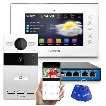 WIDEODOMOFON IP/SIP Greon CCTV IP, czytnik, smart home, pamięć