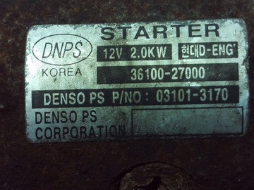 HYUNDAI TRAJET 2.0 CRDI STARTÉR 36100-27000