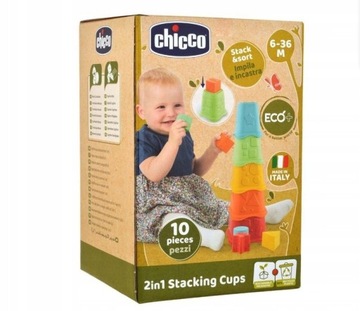CHICCO WIEŻA 2W1 KUBECZKI ECO 5 KSZTAŁTÓW
