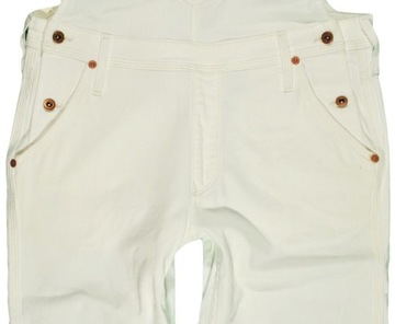 LEE ogrodniczki WHITE jeans BIB LOGGER _ M