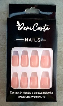 НАКЛЕЙКИ ДЛЯ ИСКУССТВЕННЫХ НОГТЕЙ КОРОТКИЕ КВАДРАТНЫЕ НЮДОВЫЕ КВАДРАТНЫЕ САМОКЛЕЯЩИЕСЯ 24 ШТ.