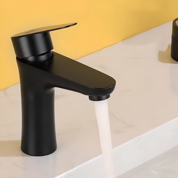 НАСТОЛЬНАЯ РАКОВИНА FATTER, МАТОВАЯ, НИЗКАЯ СТОЛЕШНИЦА DELVANT HANT, ЧЕРНЫЙ МАТОВЫЙ