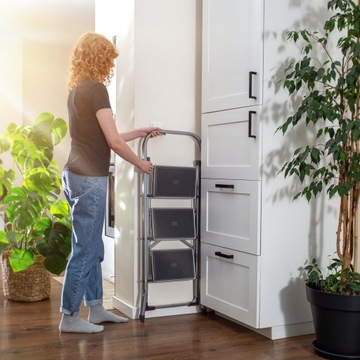 ЛЕСТНИЦА 3 ЛЕСТНИЦЫ 150кг СТУПЕНЬ БЫТОВАЯ СТАЛЬНАЯ СКЛАДНАЯ