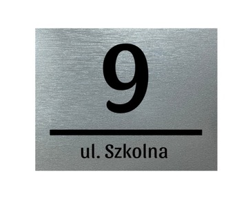 Grawerowana tabliczka adresowa numer domu srebrna TABLICA 20x15cm