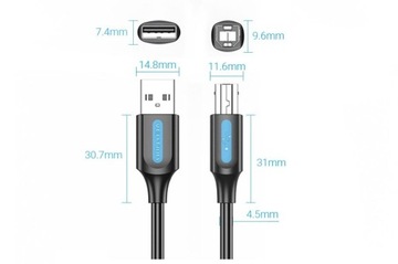Kabel USB 2.0 USB-A do USB-B Vention 480Mbps do drukarki skanera 3m