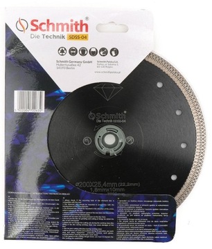 ДИСК SCHMITH DIAMOND 200 мм 25,4 ДЛЯ ПОБЕРЕТИЧЕСКОЙ ГЛАЗУРНОЙ ПЛИТКИ SUPER SLIM