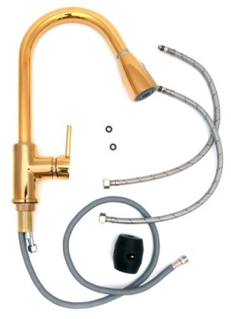 Смеситель ROYAL KITCHEN, ВЫДВИЖНОЙ НОСИК ЗОЛОТО