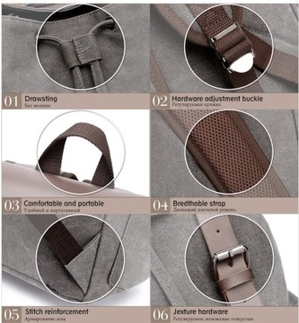 Plecak Markroyal na laptopa 15,6 vintage płótno oliwkowy z klapą magnesy