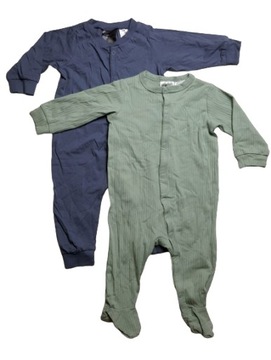 2-Pak Piżama jednoczęściowa zapinana Conscious H&M r.68
