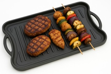 Płyta ŻELIWNA Dwustronna RUSZT na grill ognisko Patelnia Grillowa 42x26 cm