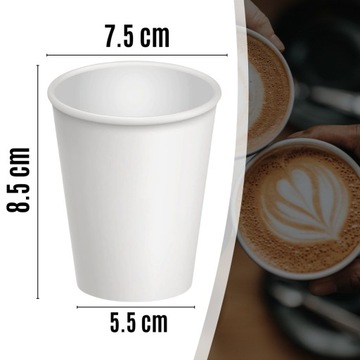 ОДНОРАЗОВЫЕ БУМАЖНЫЕ Стаканчики 250МЛ БЕЛЫЕ ДЛЯ КОФЕ, ЧАЯ, НАПИТКОВ 100 шт.