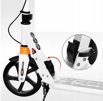 СКУТЕР XXL, АМОРТИЗАТОРЫ, 100 кг, СКЛАДНОЙ, ТОРМОЗ