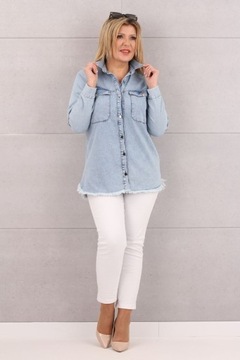 ДЛИННАЯ ДЖИНСОВАЯ РУБАШКА ЖЕНСКАЯ, МОДНАЯ, КЛАССИЧЕСКАЯ, РАЗМЕРЫ